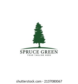 Green Fir Tree Logo Vector, Spruce Logo