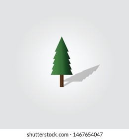 Green fir tree. Vector illustration.