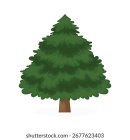 Green fir tree vector illustration isolated.