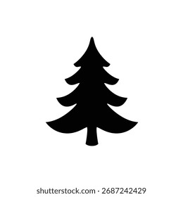 Green fir tree vector illustration with a star and snow is a perfect decoration for your Christmas and New Year holiday celebration card design