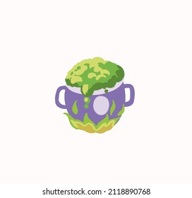 green fire claudron halloween element cooking poison .vector element for halloween