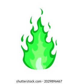 green fire drawing, vector illustration