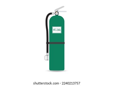 Green Fire Extinguisher on white background