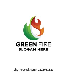 Green Fire Gradient Colorful Logo