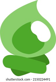Green fire, illustration, vector on a white background.