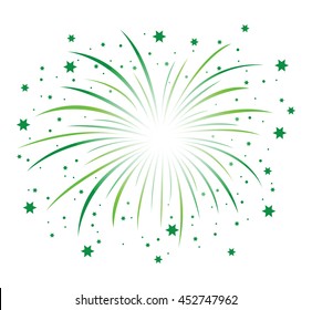 a green firework background