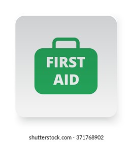 Green First Aid Kit icon on white app button