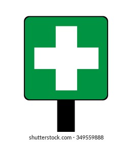 Green First Aid Sign