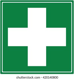 Green First Aid Sign