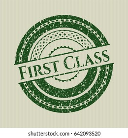 Green First Class distressed rubber seal