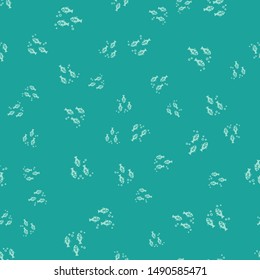 Green Fish icon isolated seamless pattern on green background.  Vector Illustration