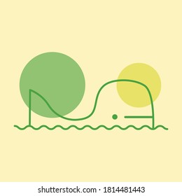 Green fish icon vector template, earth and enviroment, ecology and pollution, no plastic.