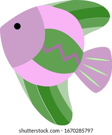 Peces verdes, ilustración, vector sobre fondo blanco.