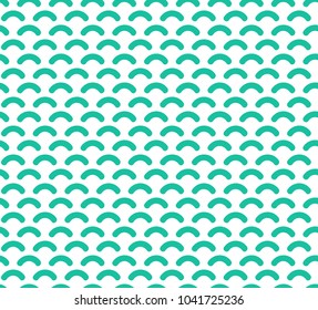 Green Fish scale in White or Clear  background seamless pattern