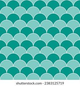 Green fish scales pattern. fish scales pattern. fish scales seamless pattern. Decorative elements, clothing, paper wrapping, bathroom tiles, wall tiles, backdrop, background.