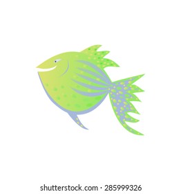 green fish tshirt print 