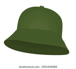 Green  fisherman hat. vector illustration