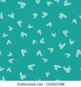 Green Fishing boat icon isolated seamless pattern on green background.  Vector Illustration