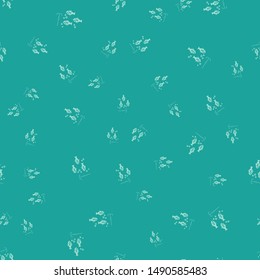 Green Fishing hook under water with fish icon isolated seamless pattern on green background. Fishing tackle.  Vector Illustration