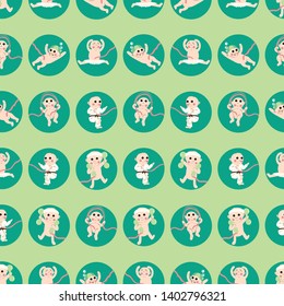 Green fit babies seamless surface pattern. Great for invitations, baby shower and gender reveal projects, health in pregnancy projects.