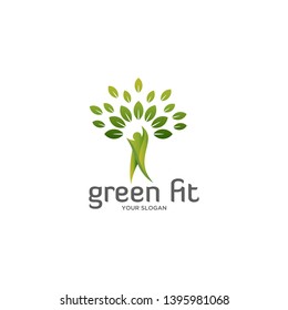 green fit with leaf logo