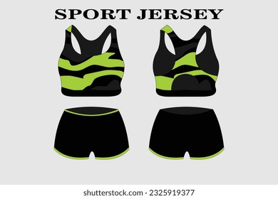 Green fitness clothes for women vector