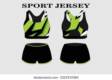 Green fitness clothes for women vector