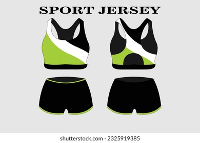 Green fitness clothes for women vector