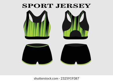 Green fitness clothes for women vector