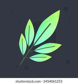 Green Five Leaves Icon Juego UI Diseño de Vector