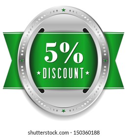 Green five percent discount button