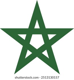 Green Five pointed star, Key symbols on the Moroccan flag