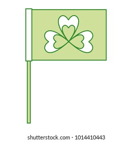 green flag with clover symbol