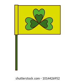 green flag with clover symbol