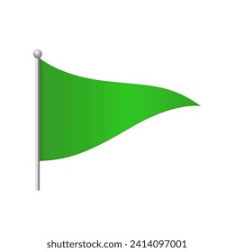 Bandera verde. Emoji de la bandera verde. Banderas verdes en las relaciones. Ilustración vectorial.