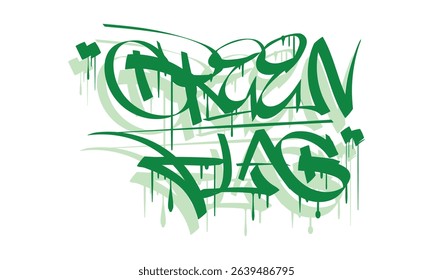 GREEN FLAG graffiti tag style design