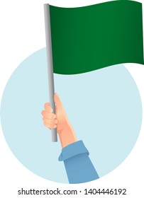 green flag in hand icon