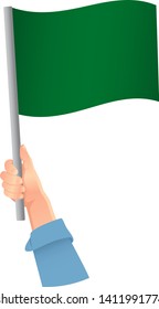 green flag in hand icon