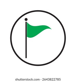green flag icon on white background. Vector illustration. EPS 10.