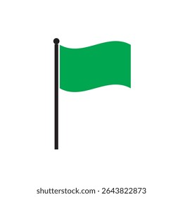 green flag icon on white background. Vector illustration. EPS 10.