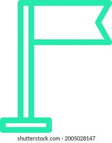 Bandeira verde, ilustração, vetor sobre fundo branco.