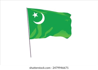 green flag with moon and star sign