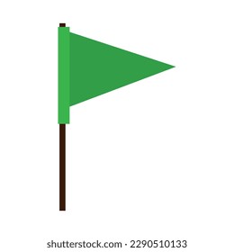 Green flag on white background
