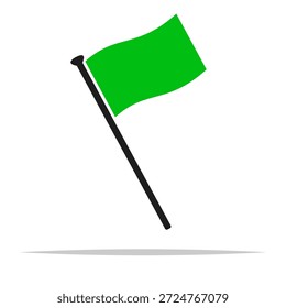 Green flag vector isolated illustration