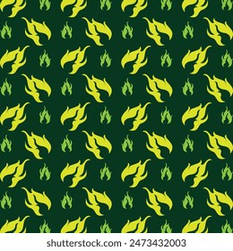 Green flame favored trendy multicolor repeating pattern vector illustration design