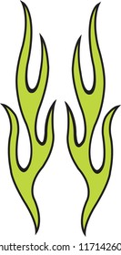  Green flames decal vector