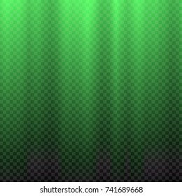 Green flare. Glaring effect with transparency. Abstract glowing light background. Ready to apply. Graphic element for documents, templates, posters, flyers. Vector illustration