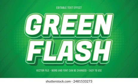 Green flash editable text effect, editable text 3d style