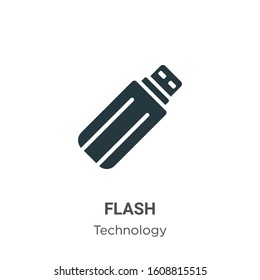 Green flash glyph icon vector on white background. Flat vector green flash icon symbol sign from modern technology collection for mobile concept and web apps design.