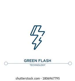 green flash vector line icon. Simple element illustration. green flash outline icon from technology concept. Can be used for web and mobile
